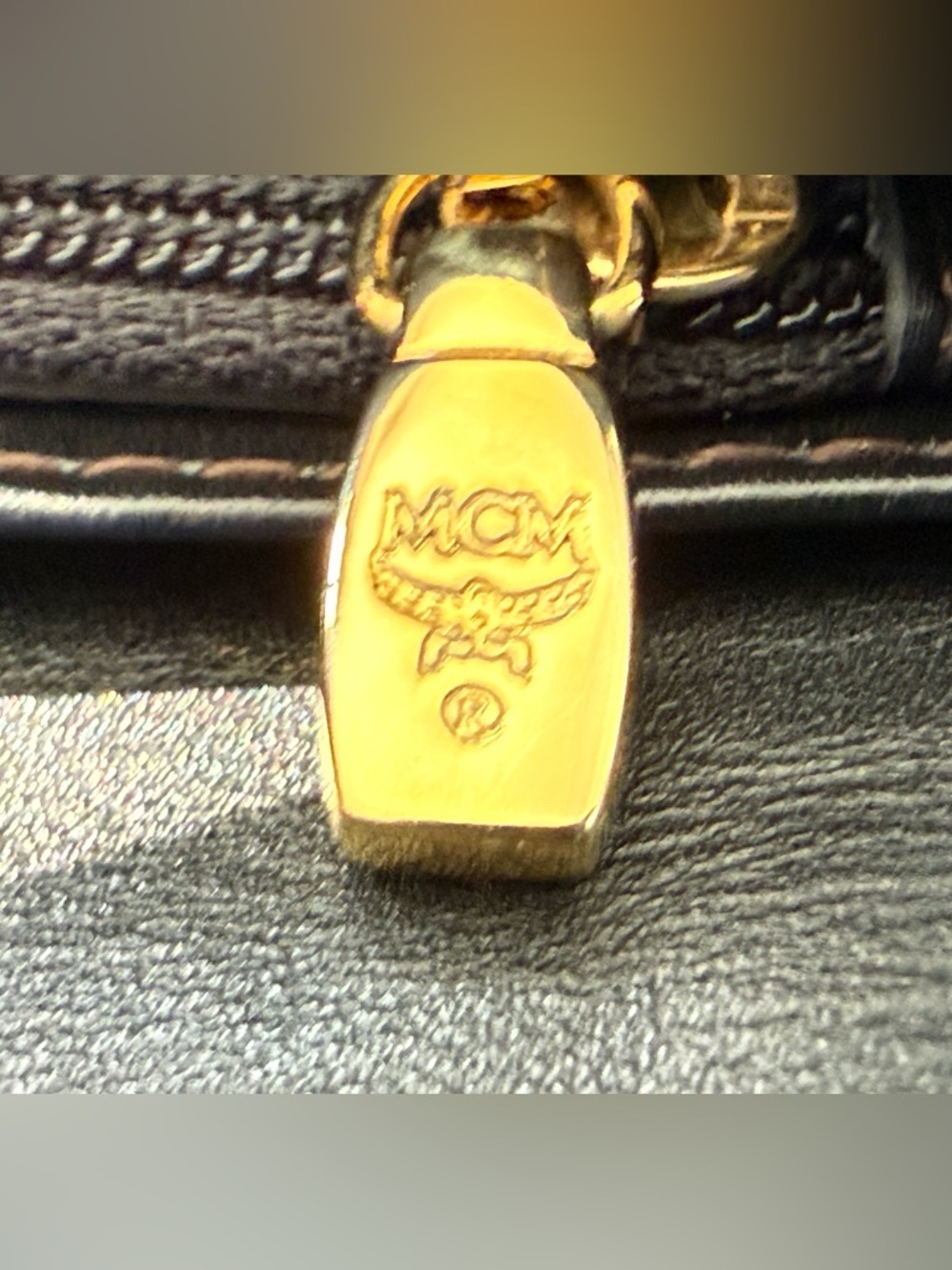 MCM Black Leather Long Wallet with Gold Plaque - Picture 3 of 6